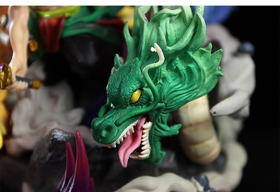 Figura de acción de Zoro - 18 cm con tres cabezas de dragón y espadas dinámicas, edición limitada - One Piece coleccionable