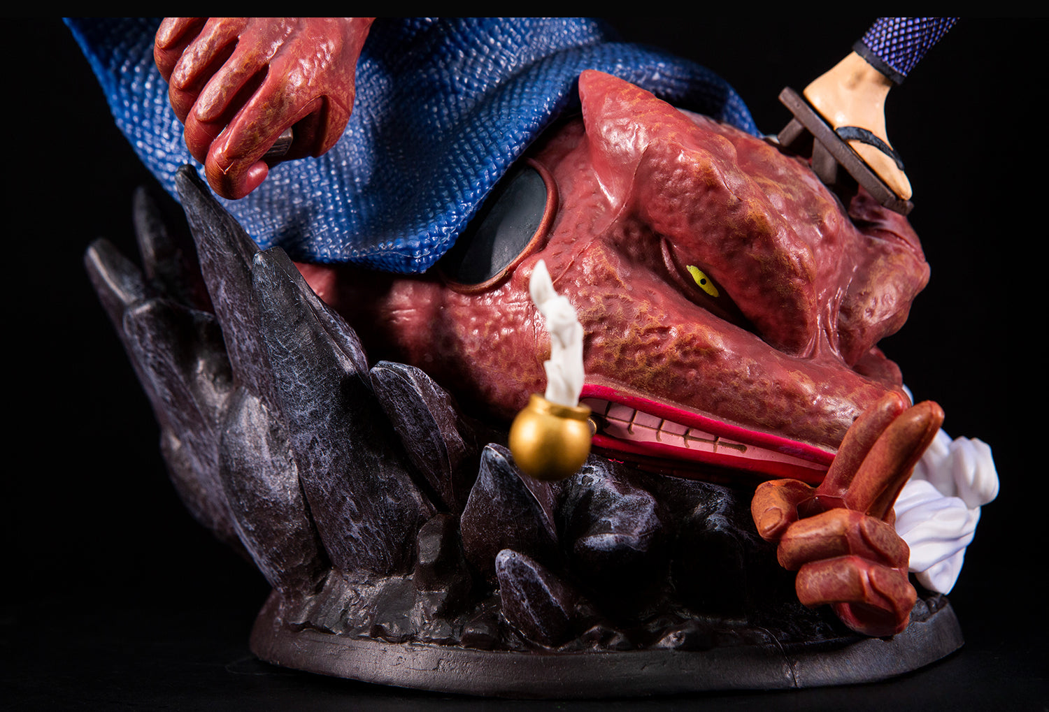 Figura de acción de Jiraiya - 38 cm | Cabezas intercambiables con jutsu de invocación y sapo sage pose