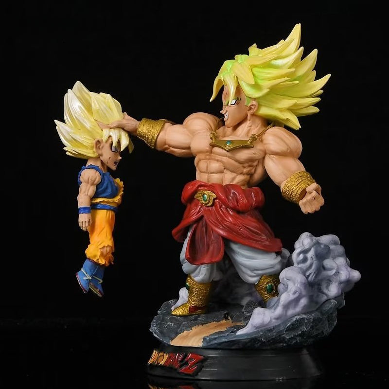 Dragon Ball Z Broly y Goku Figura - Altura de 17 cm, 0.5 kg - Momento de pelea épica