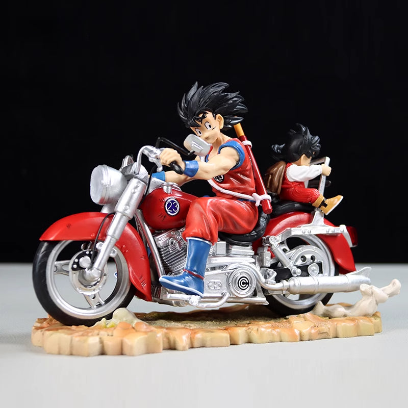 Dragon Ball Z Goku Motorcycle Figura - 16 cm, 0.6 kg - opciones de rojo/azul