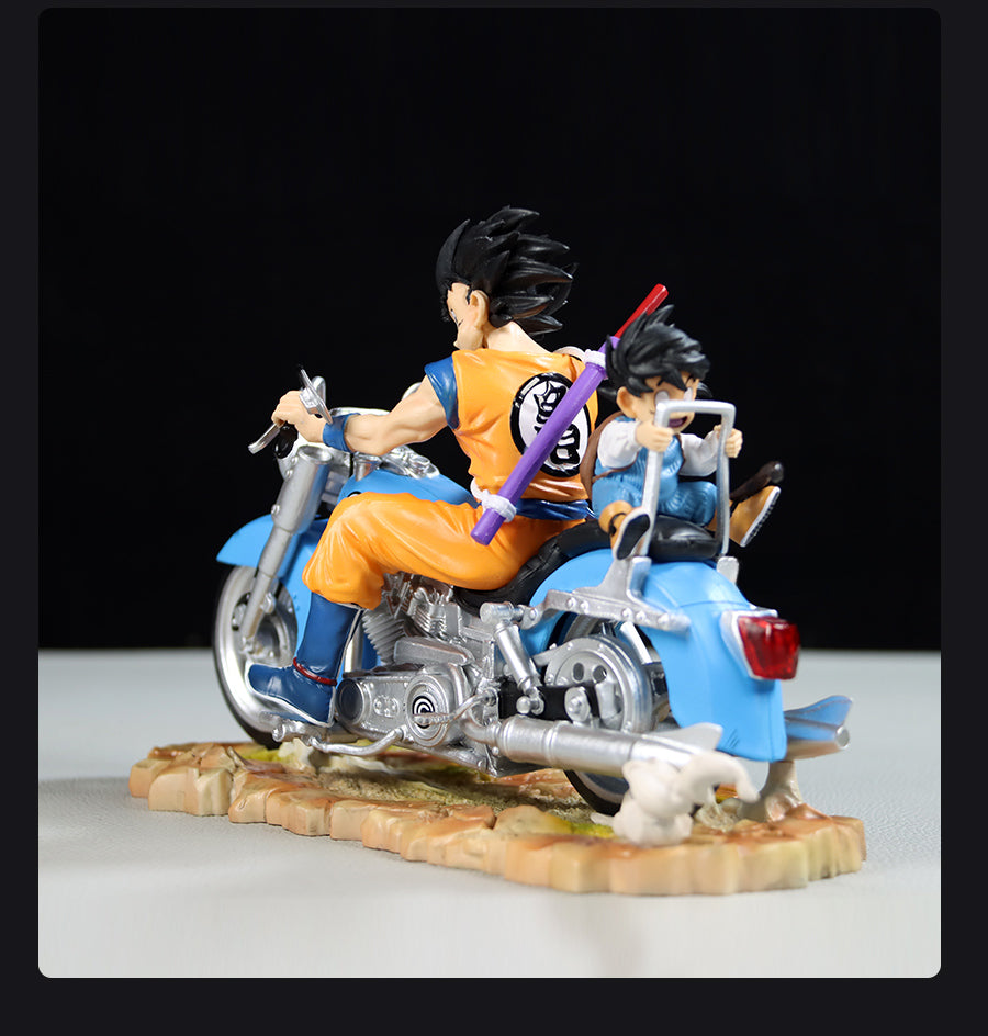 Dragon Ball Z Goku Motorcycle Figura - 16 cm, 0.6 kg - opciones de rojo/azul