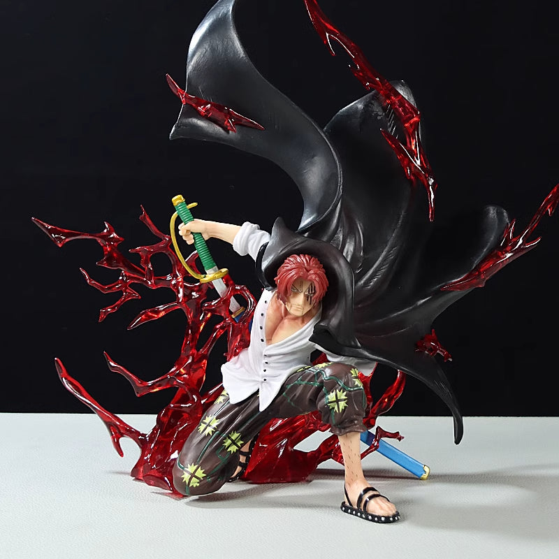 Estatueta de ação de Shanks - 32 cm com efeitos de energia vermelha - colecionável de uma peça