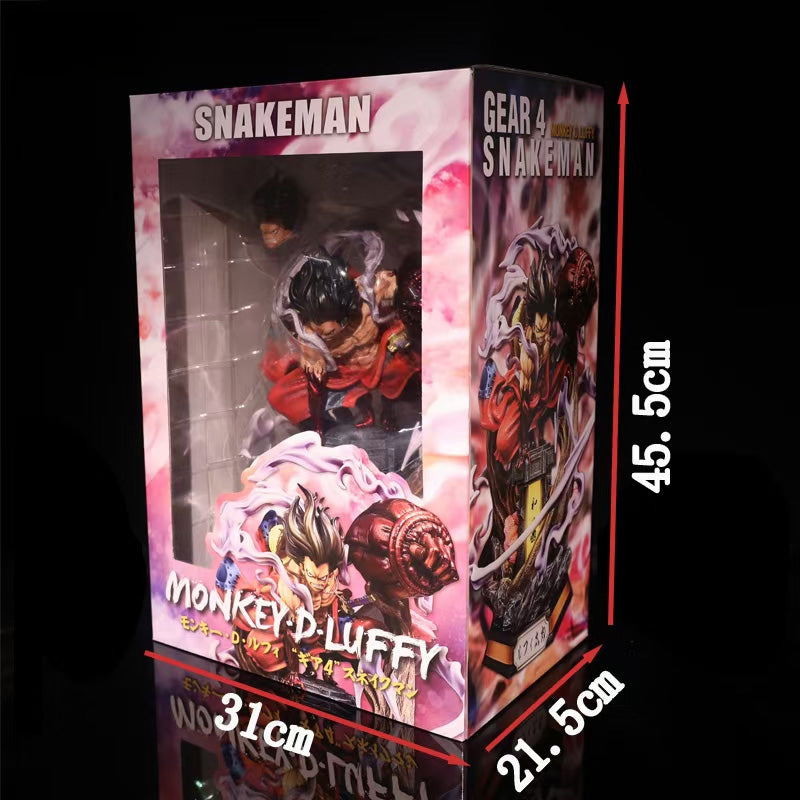 One-Piece Luffy Actionfigur-39 cm PVC-Statue mit austauschbaren Kopf- und Leuchtfunktionen