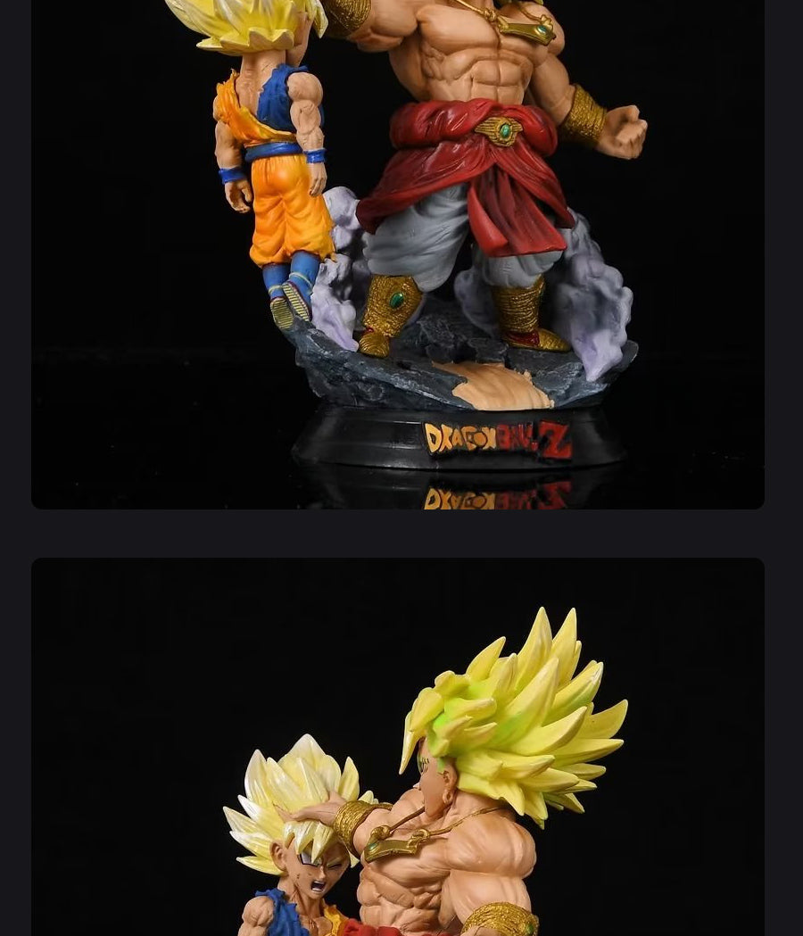 Dragon Ball Z Broly y Goku Figura - Altura de 17 cm, 0.5 kg - Momento de pelea épica