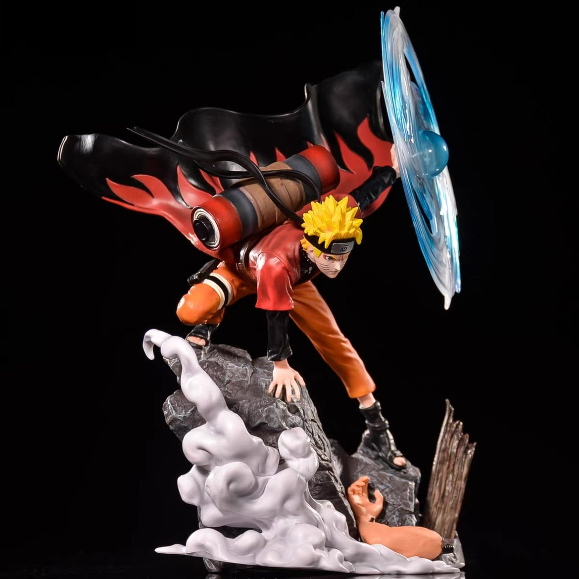 Figura de acción de liberación de viento de Naruto - Edición de 37 cm Collector | Estatua de anime de alta cola con efecto de viento dinámico