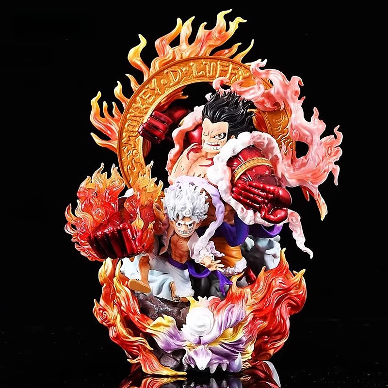 路飛動作小雕像 - 23厘米,具有火熱的效果和動態基礎,限量版 - 一件可收藏的