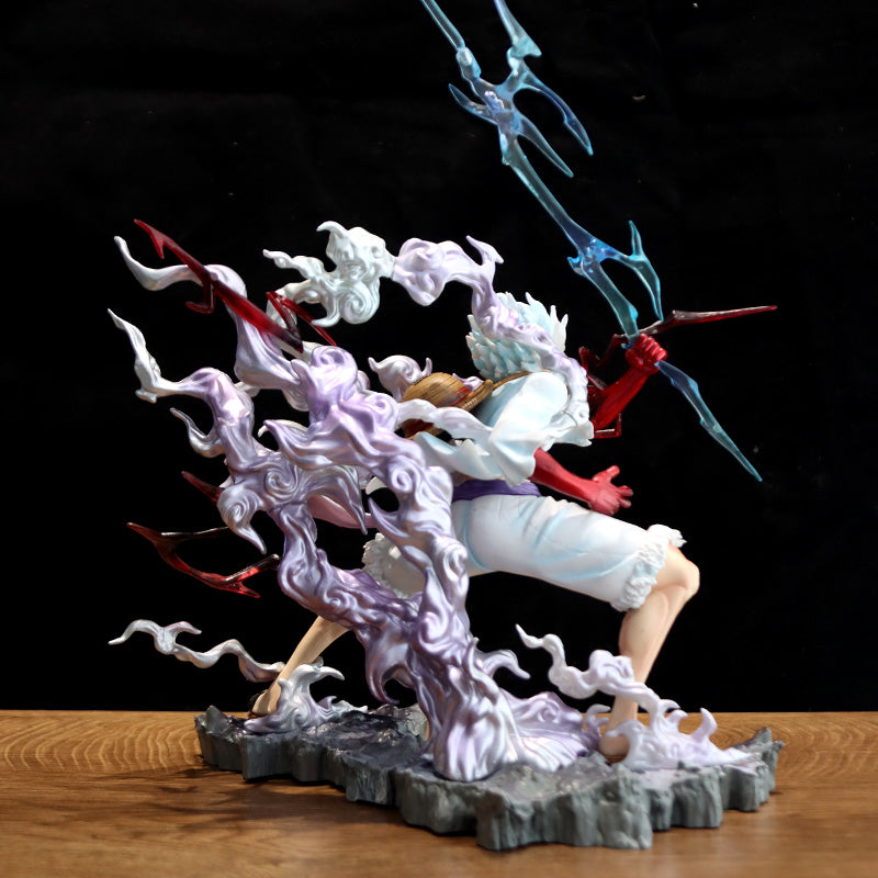 Engrenagem 4 estatueta de ação luffy - 30 cm com efeitos energéticos e cabeça intercambiável - colecionável de uma peça