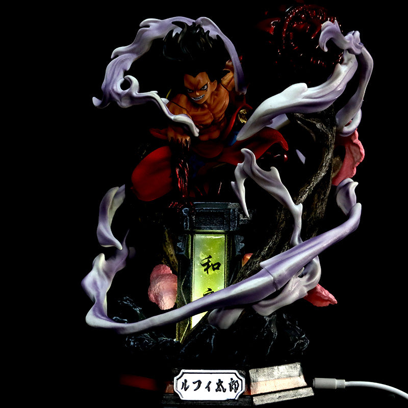 Luffy Gear 5動作小雕像 - 26厘米,具有火紅效果和動態基礎,限量版 - 一件可收集的