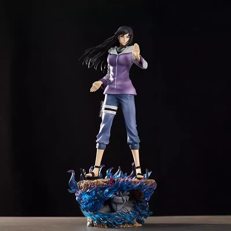 Figura de acción Hinata Hyuga - Edición de colección de 34 cm | Pose dinámica con base de efectos de chakra
