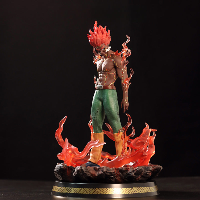 May Guy Action Figura - 29 cm de edición limitada | Pose dinámica con ojos y llamas brillantes