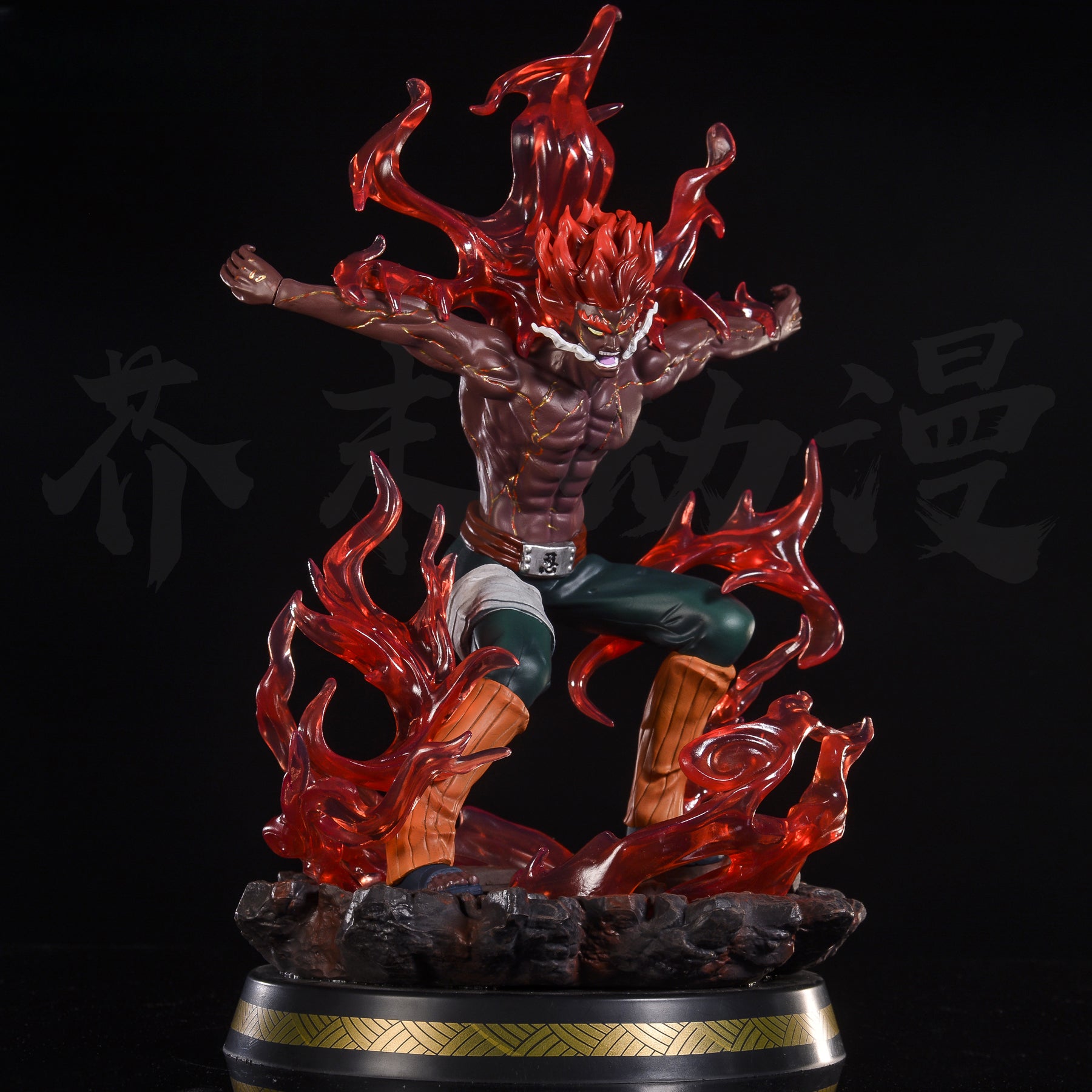 May Guy Action Figura - 31 cm de edición limitada | Pose dinámica con efectos y llamas de chakra