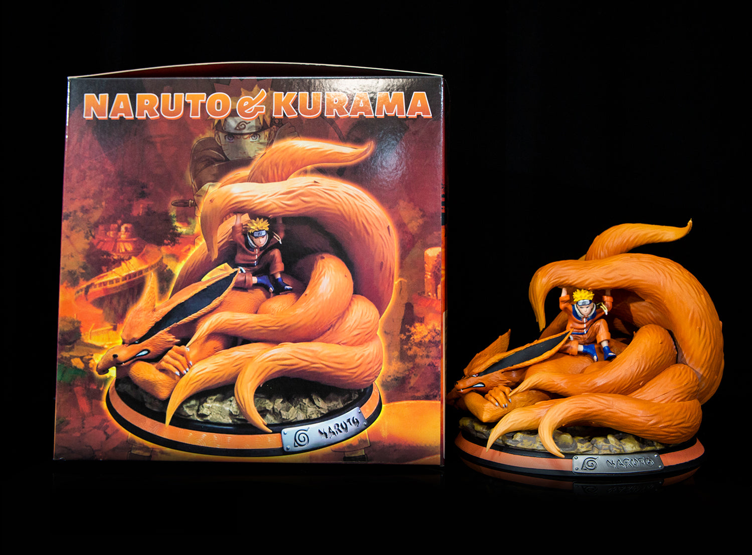 Naruto de la infancia con Kurama Action Figura - 22cm | Pose dinámica con chakra de nueve colas