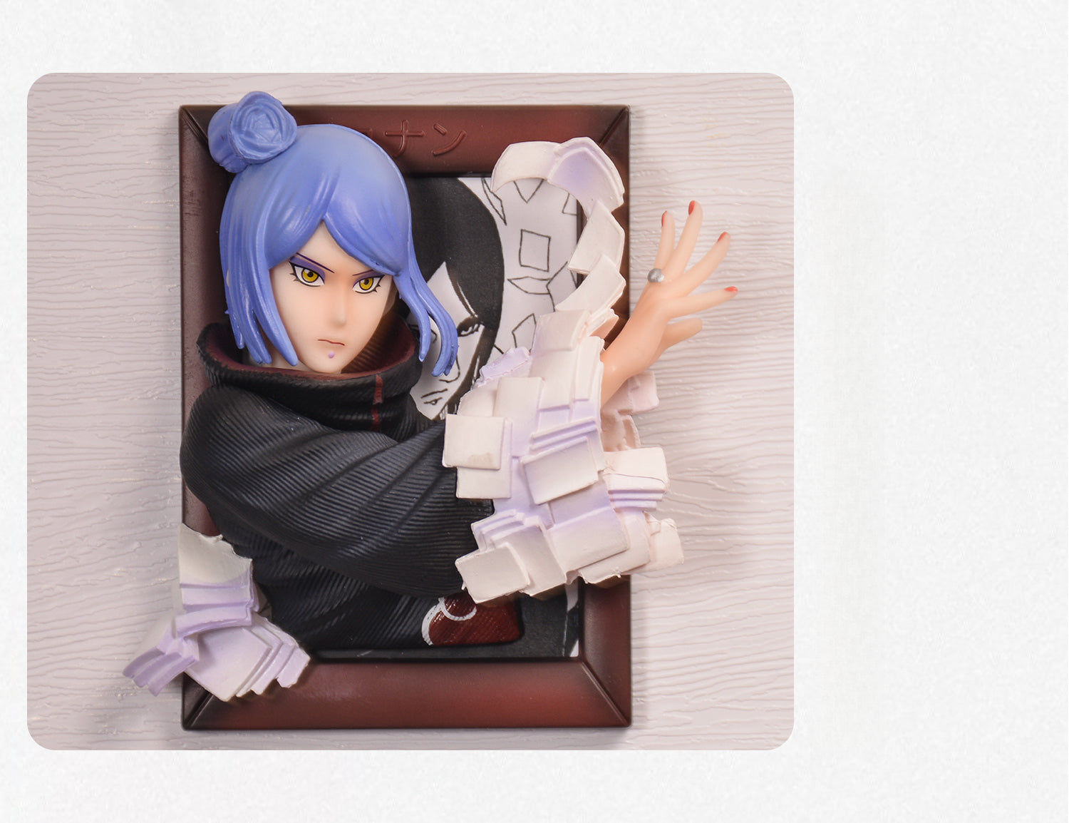 Konan & Pain Figura - 20 cm | Naruto | Akatsuki | Decoración de pared o mesa | Efecto 3D