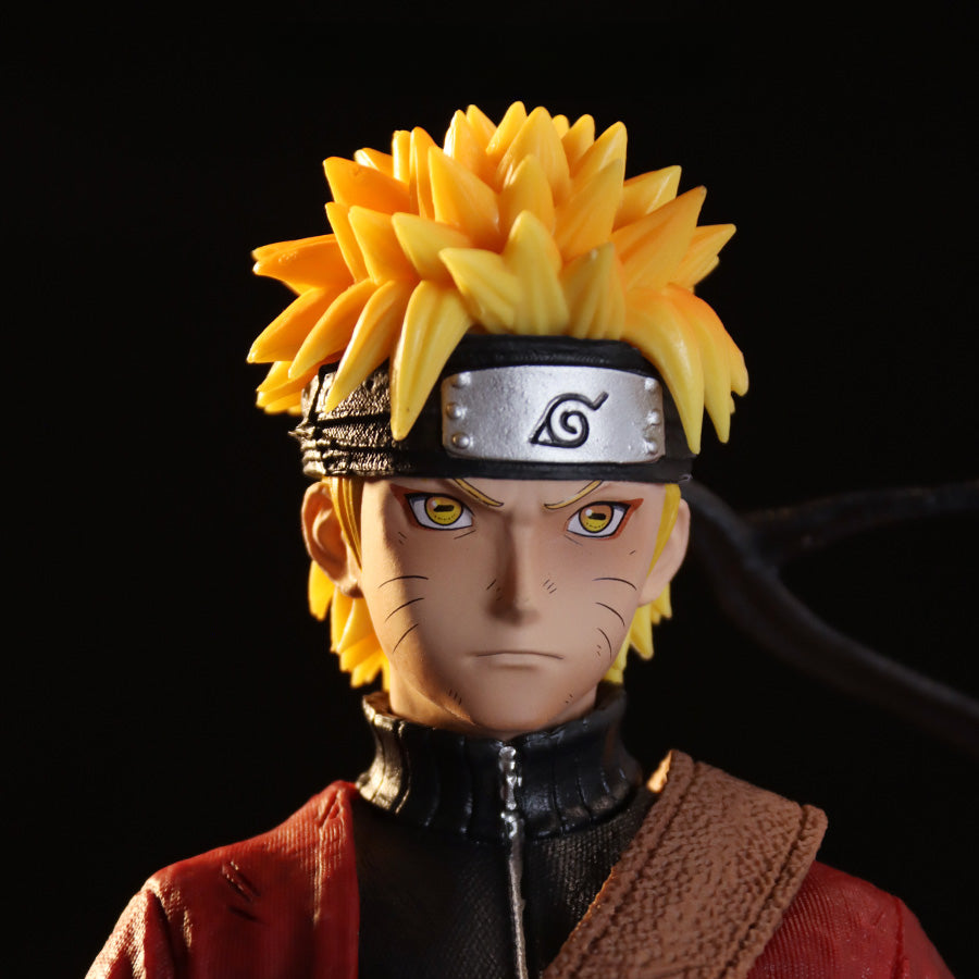 Conjunto de figuras de acción de Naruto y Sasuke - Edición de colección de 43 cm | Pantalla personalizable con bestias de cola