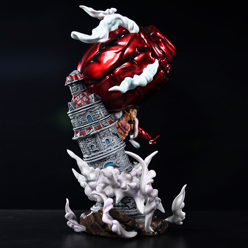 Luffy Gear 5動作小雕像 - 28厘米,具有火熱的攻擊和動態基礎,限量版 - 一件可收集的