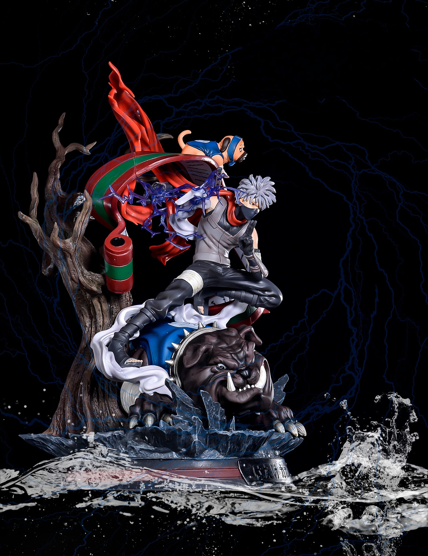 Figura de acción Kakashi Hatake - 41 cm | PVC premium con jutsu de invocación y perro