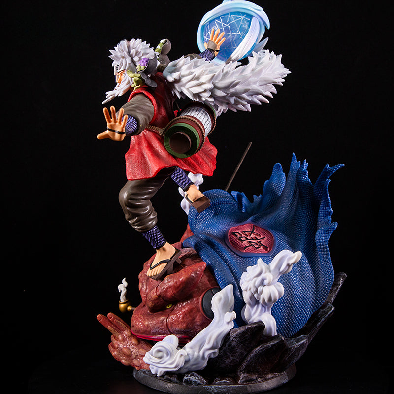 Figura de acción de Jiraiya - 38 cm | Cabezas intercambiables con jutsu de invocación y sapo sage pose