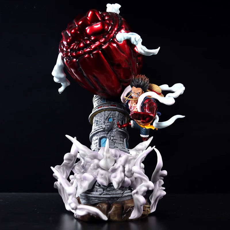 Luffy Gear 5動作小雕像 - 28厘米,具有火熱的攻擊和動態基礎,限量版 - 一件可收集的