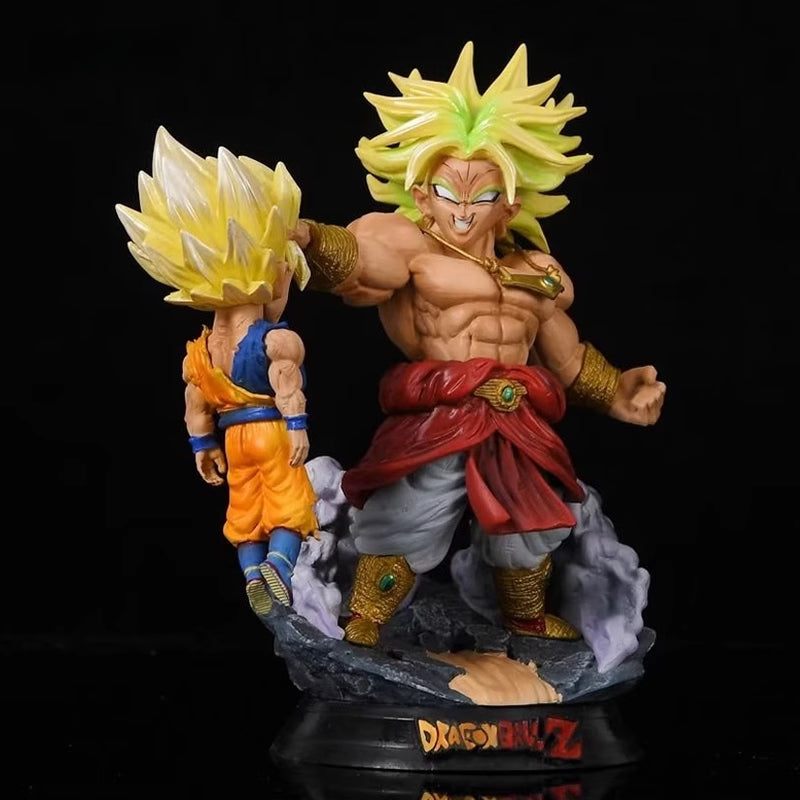Dragon Ball Z Broly y Goku Figura - Altura de 17 cm, 0.5 kg - Momento de pelea épica