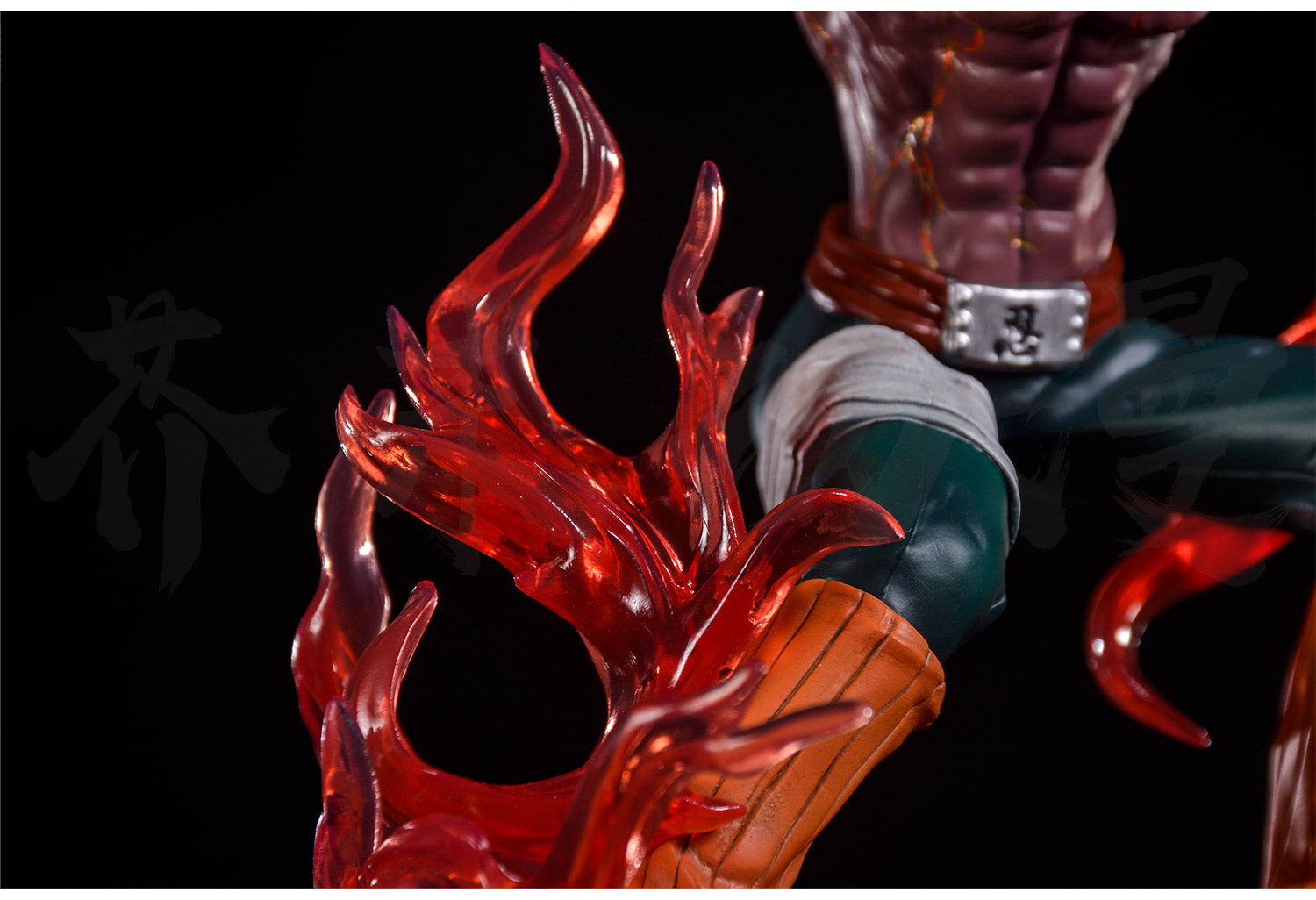 May Guy Action Figura - 31 cm de edición limitada | Pose dinámica con efectos y llamas de chakra