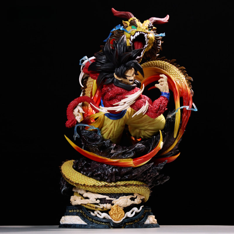 Goku con figura coleccionable de Shenron - Dragon Ball Z, 45 cm, alto detalle, pose de dragón