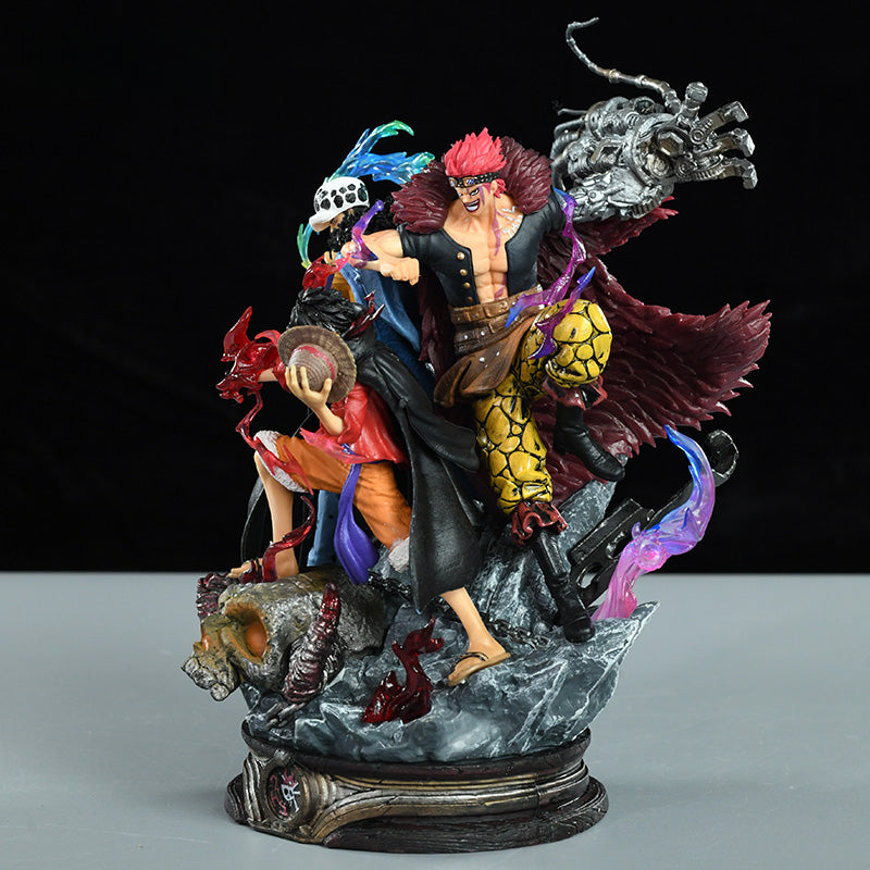 一件海盜船員動作小雕像 - 22厘米| Luffy,Zoro和Law PVC雕像具有動態細節