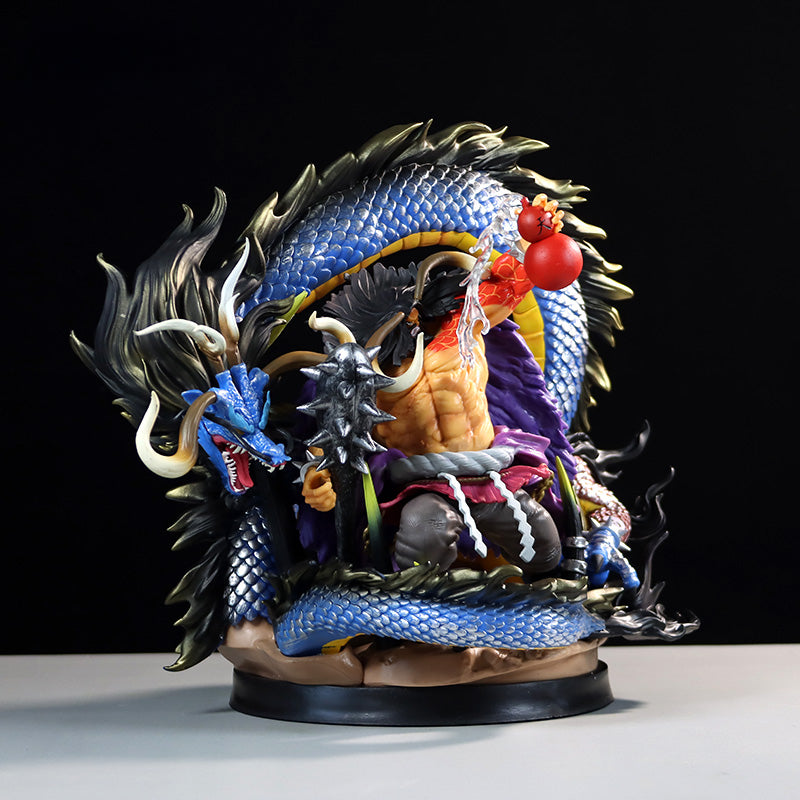 Kaido動作小雕像 - 30厘米,配以龍形和尖刺俱樂部,限量版 - 一件收藏品