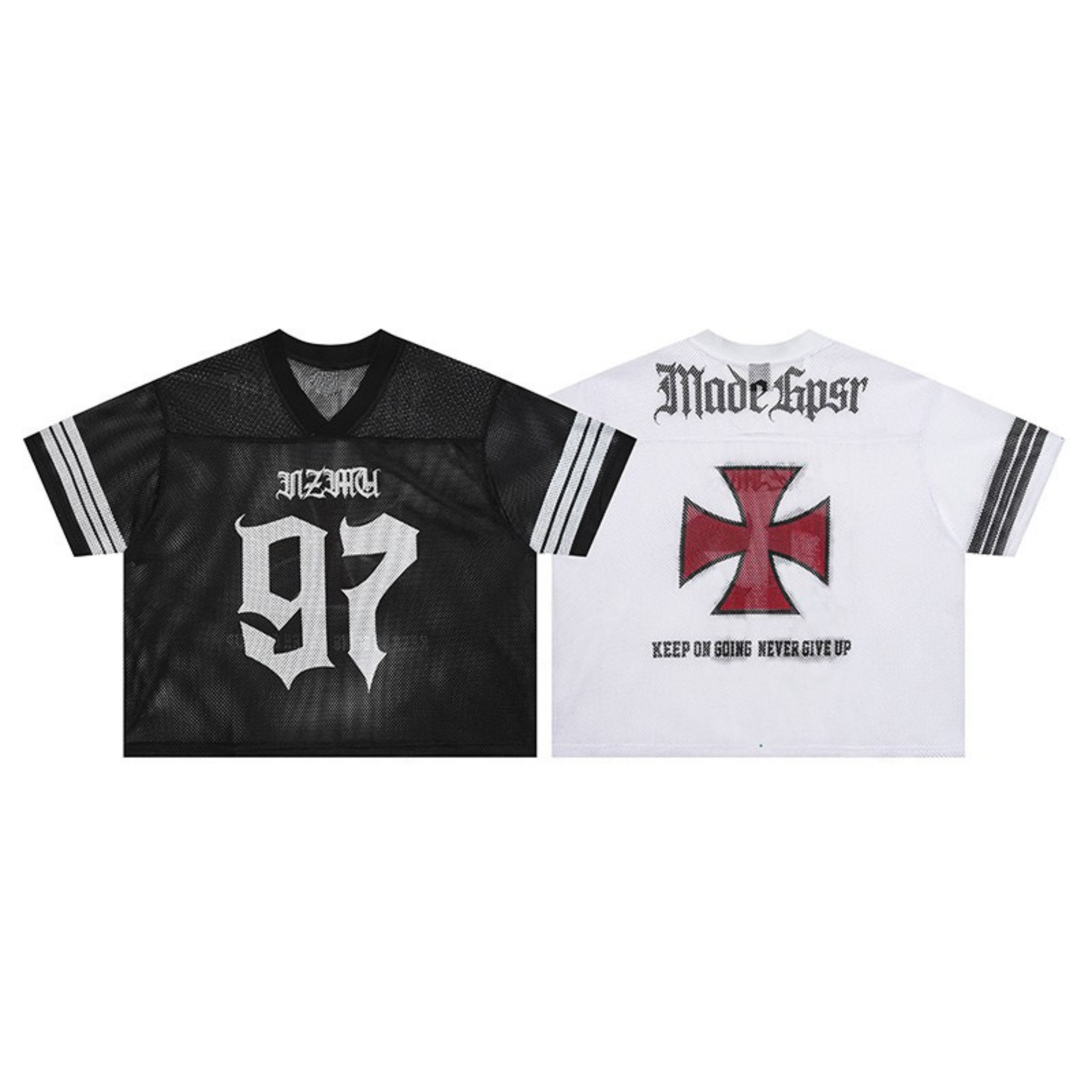 Gothic Cross Mesh Football Jersey Number 97 | SEAKOFF – Seakoff