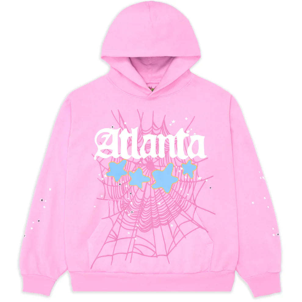 Sp5der Atlanta Hoodie 440GSM – Pink Heavyweight Y2K Streetwear Sp5der Atlanta Hoodie 440GSM – Pink Heavyweight Y2K Streetwear