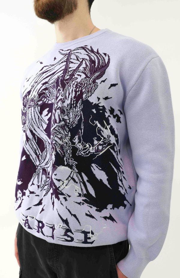 Сольный выравнивание: Вдохновленный аниме -свитер | Pure Cotton Knoted Crewneck Pullover в лаванде