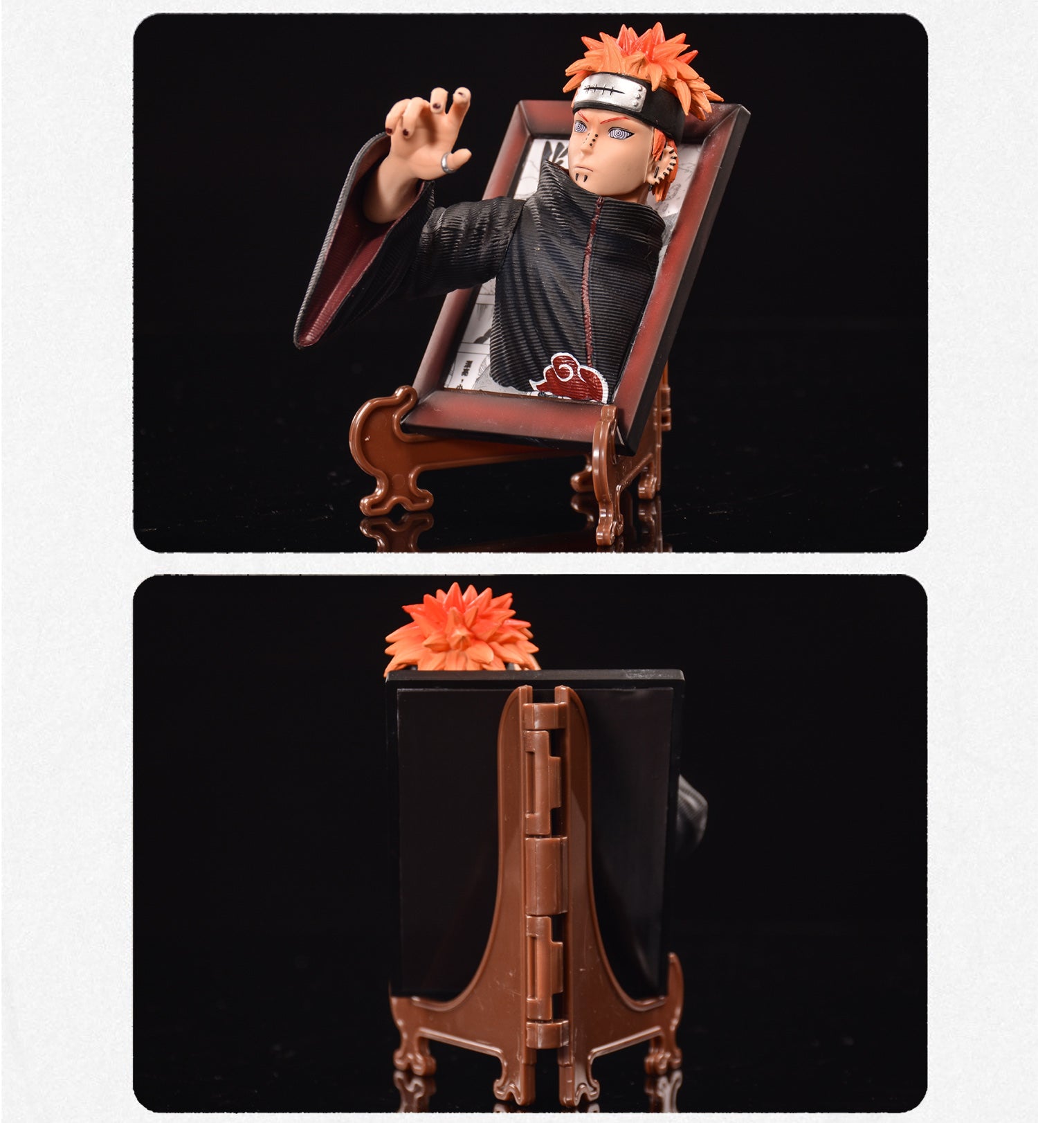 Konan & Pain Figura - 20 cm | Naruto | Akatsuki | Decoración de pared o mesa | Efecto 3D
