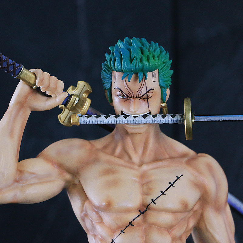 Figura de acción de Zoro - 38 cm con cabeza y manos intercambiables - una pieza coleccionable
