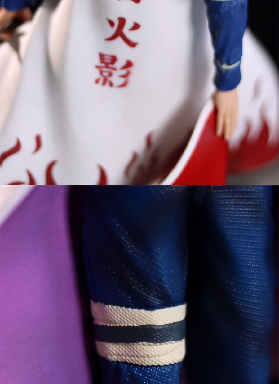 Figura de acción de Minato Namikaze - Edición de colección de 37 cm | Pose detallada con capa de hokage y base dinámica
