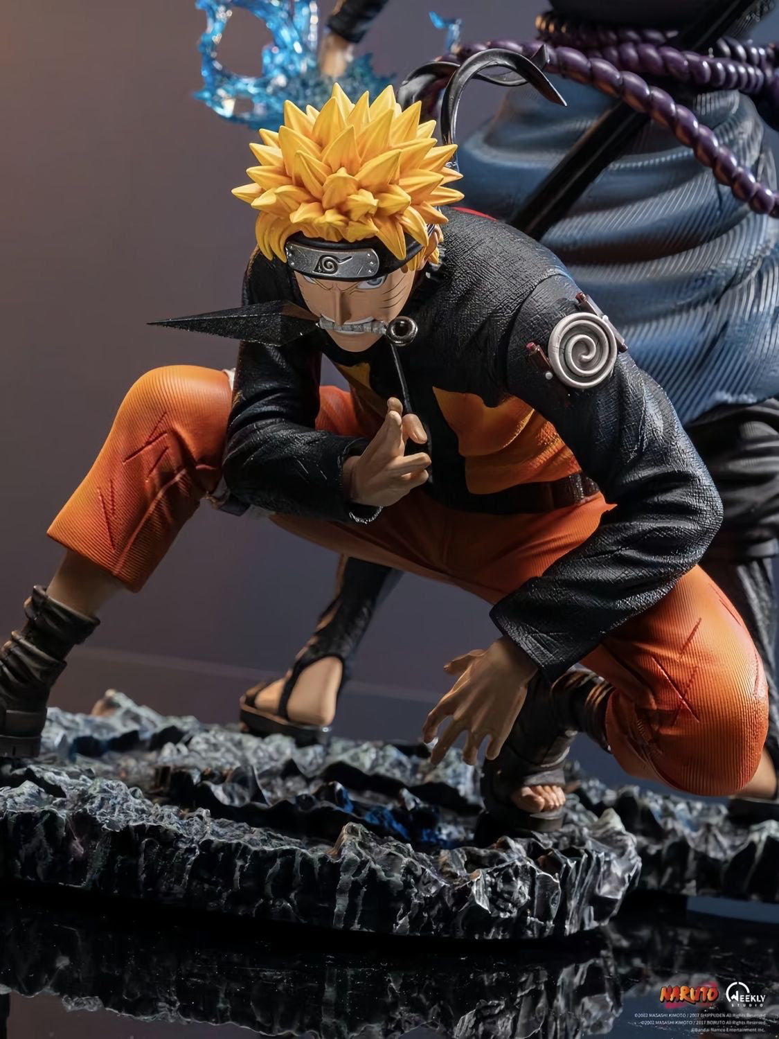Naruto e Sasuke Action Figura Conjunto - edição de 28cm de colecionador com efeitos de água | Estátua de anime de alta qualidade