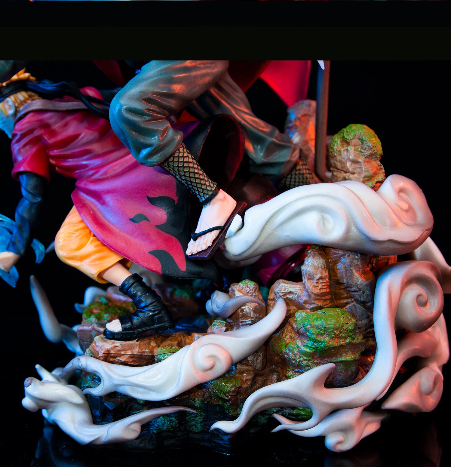 Figura de acción de Naruto, Minato y Jiraiya - Edición de colección de 41 cm | Pose dinámica con efectos de chakra y personajes icónicos