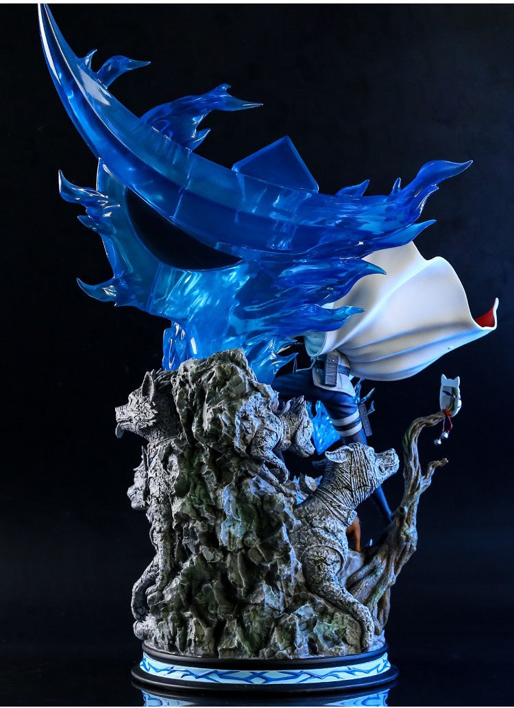 Figura de acción de Kakashi Hatake - Edición de coleccionista de 26 cm | Pose dinámica con efectos de chakra relámpagos y base de perros