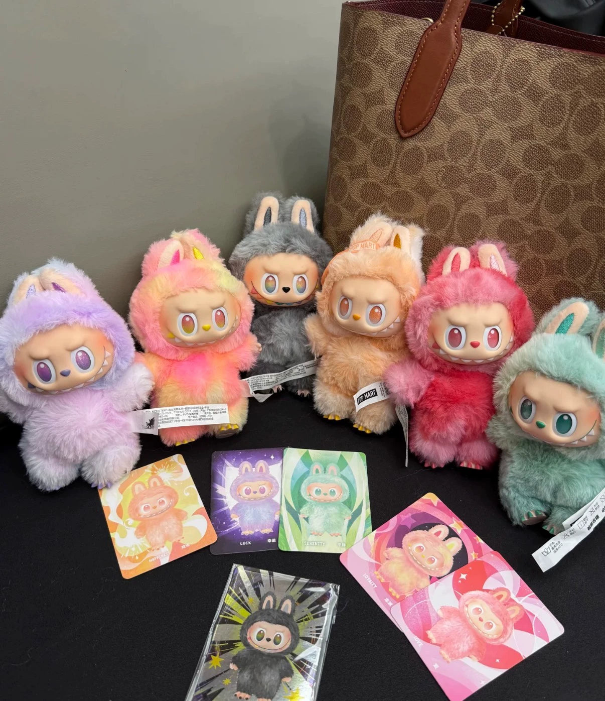 POP MART Labubu Energy Series – Full 6-Piece Plush Keychain Set