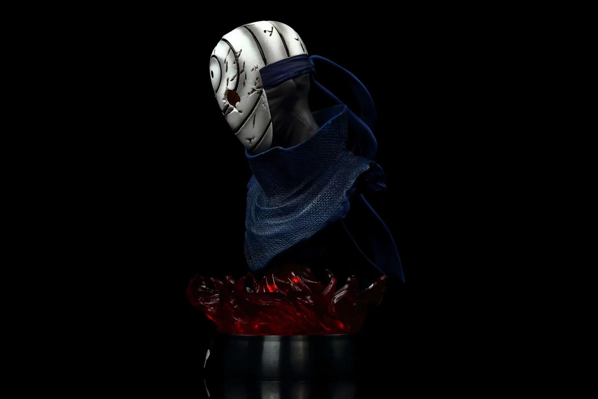 Busto de Uchiha Obito y Uchiha Madara - EDICIÓN DE COLECTOR DE 16 CM | Estatua de anime detallada con base de llamas