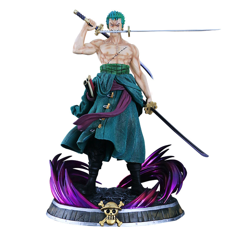 Figura de acción de Zoro - 38 cm con cabeza y manos intercambiables - una pieza coleccionable