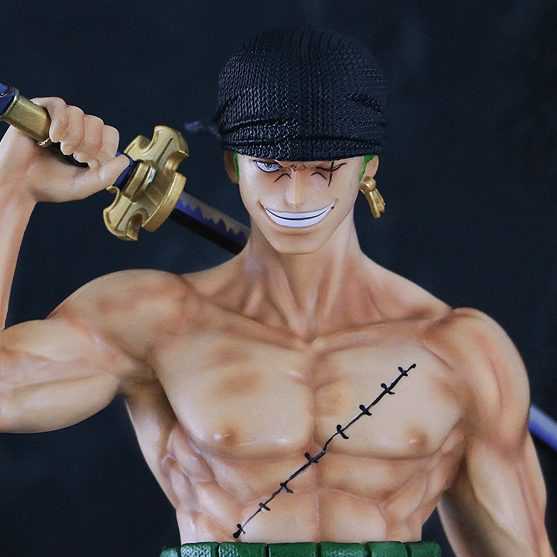 Figura de acción de Zoro - 38 cm con cabeza y manos intercambiables - una pieza coleccionable