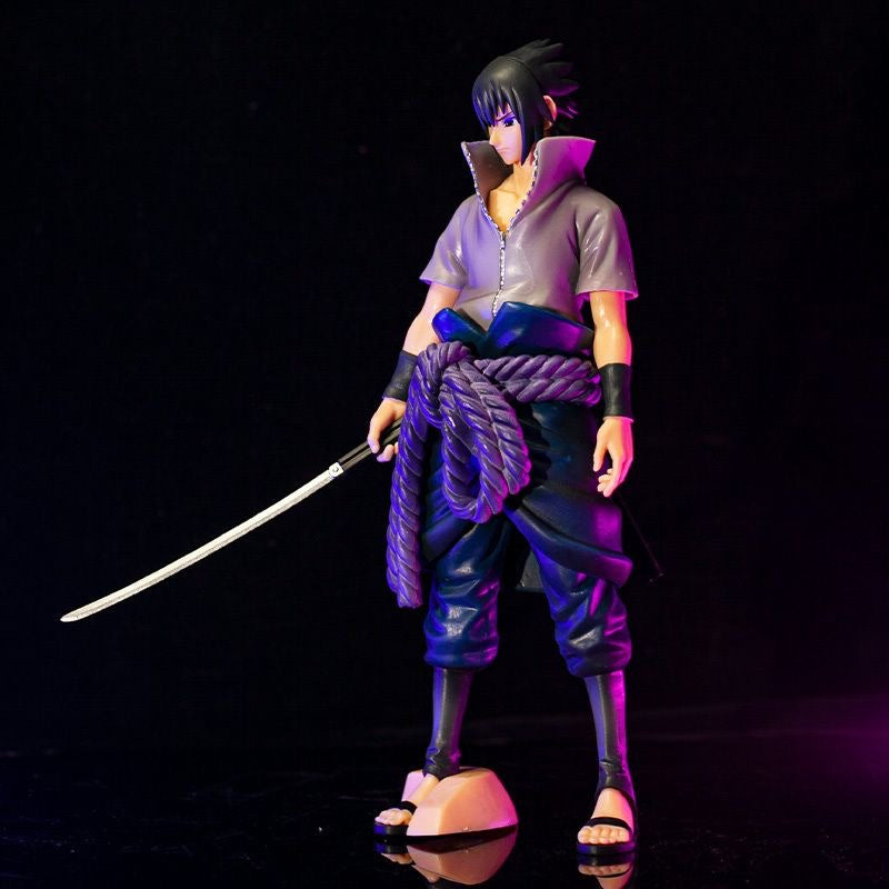 Figura de acción Sasuke Uchiha - Edición de 29 cm de colección | Estatua de anime detallada con espada y cuerda morada