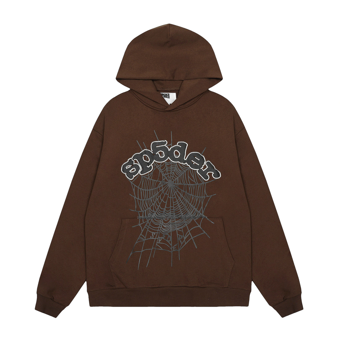 Sp5der Web Hoodie – Mocha Brown 440GSM Heavyweight Streetwear Pullover