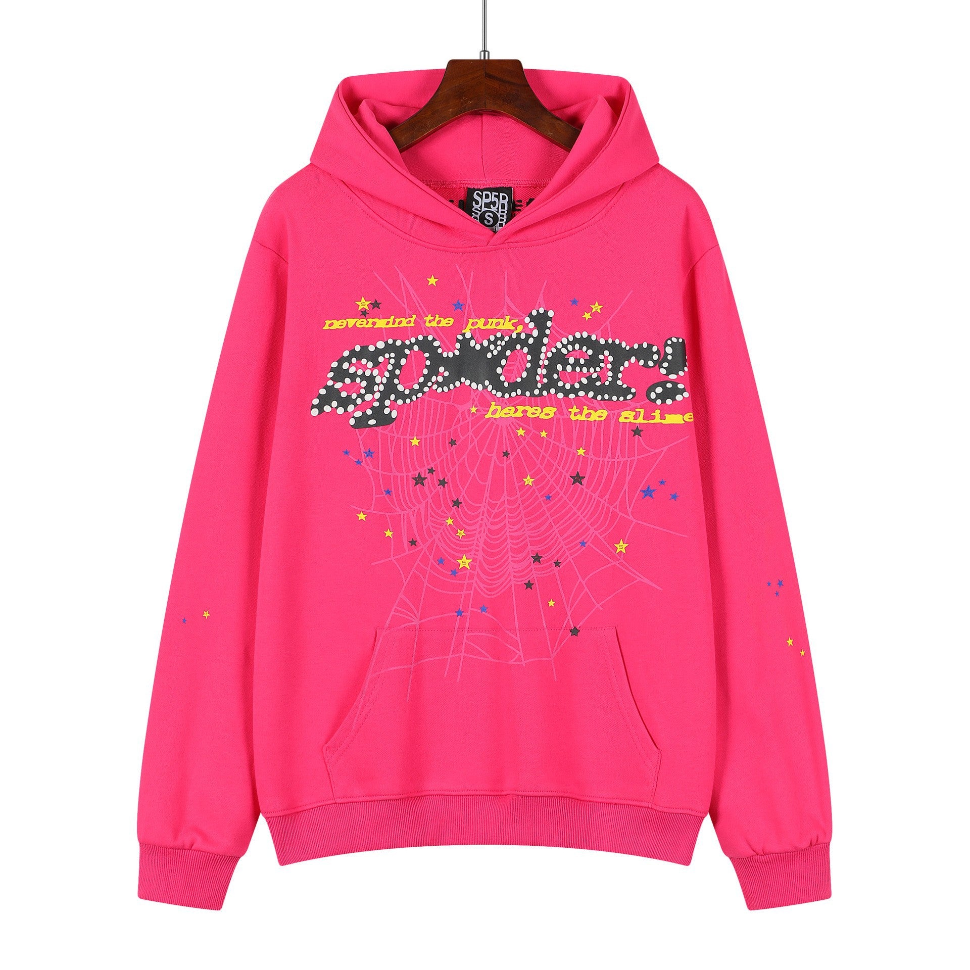 Sp5der “Nevermind the Punk” Hoodie – Hot Pink 440GSM Heavyweight Streetwear Pullover