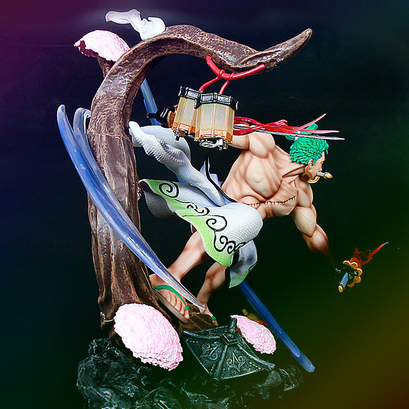 Figura de acción de Zoro - 39 cm con efectos brillantes | Una pieza coleccionable