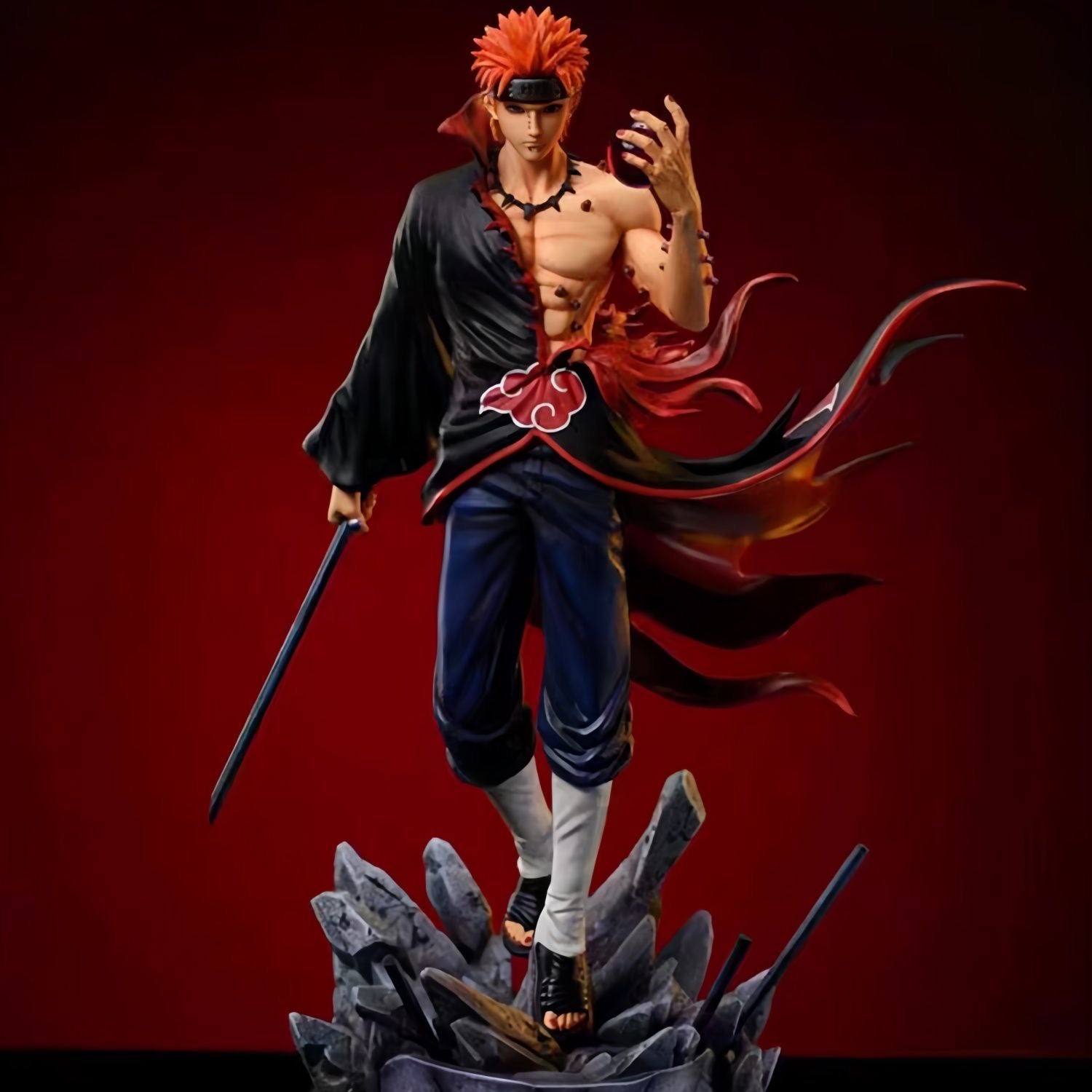 Pain Akatsuki Action Figure – 30cm Collector’s Edition | Highly Detailed Anime Statue with Battle Base