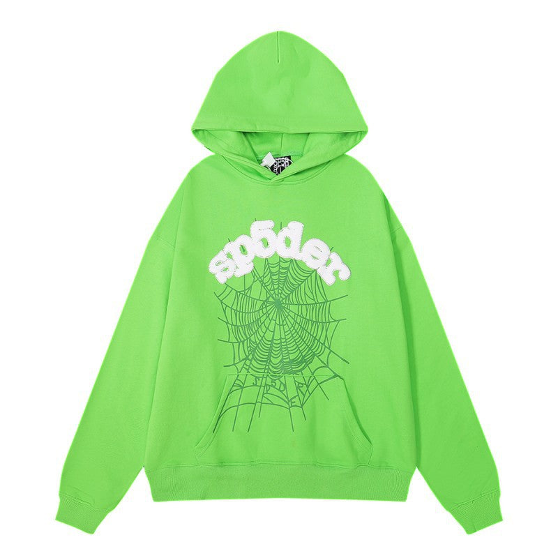 Sp5der “Web Core” Hoodie – Neon Green 440GSM Heavyweight Oversized Streetwear Pullover