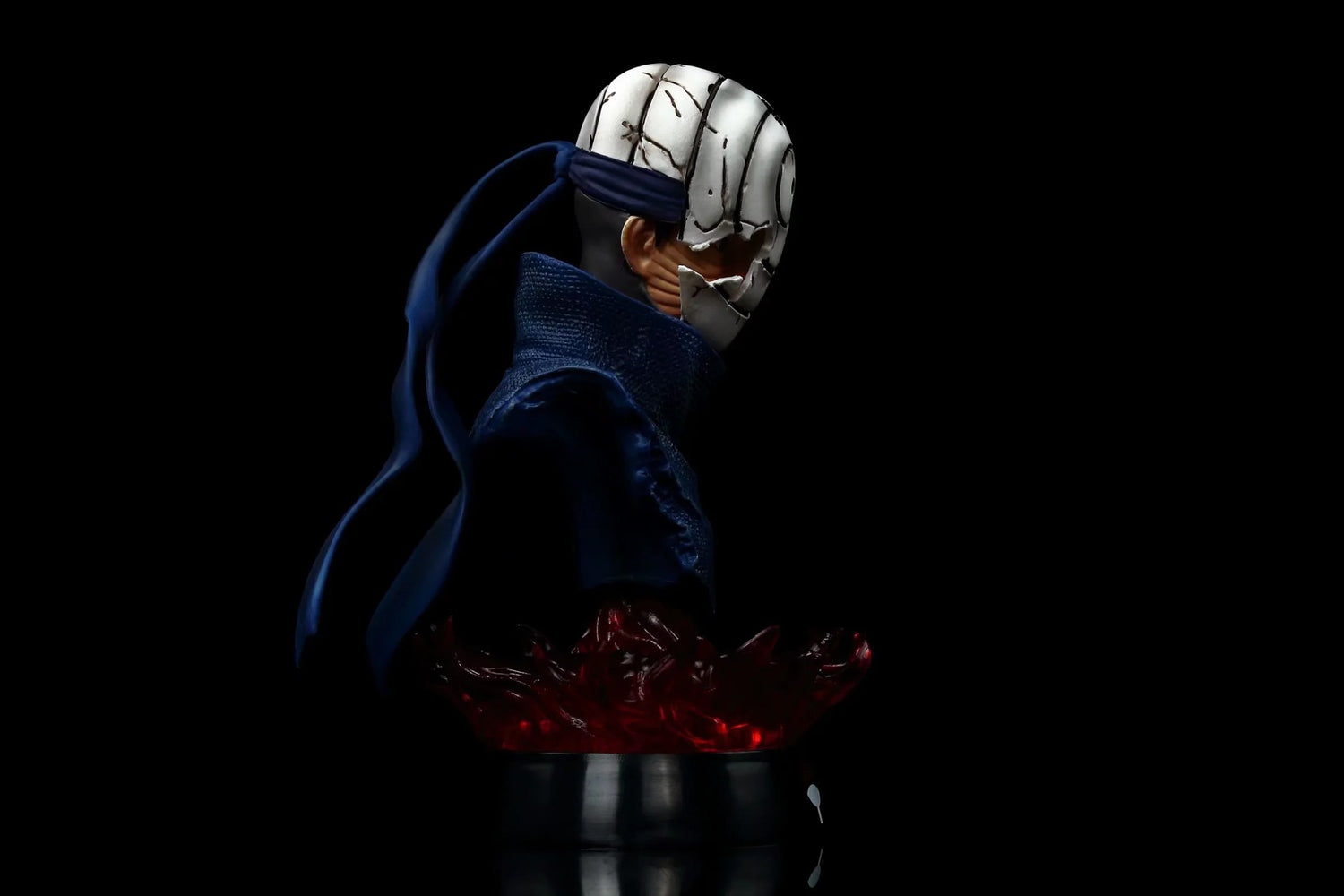 Busto de Uchiha Obito y Uchiha Madara - EDICIÓN DE COLECTOR DE 16 CM | Estatua de anime detallada con base de llamas