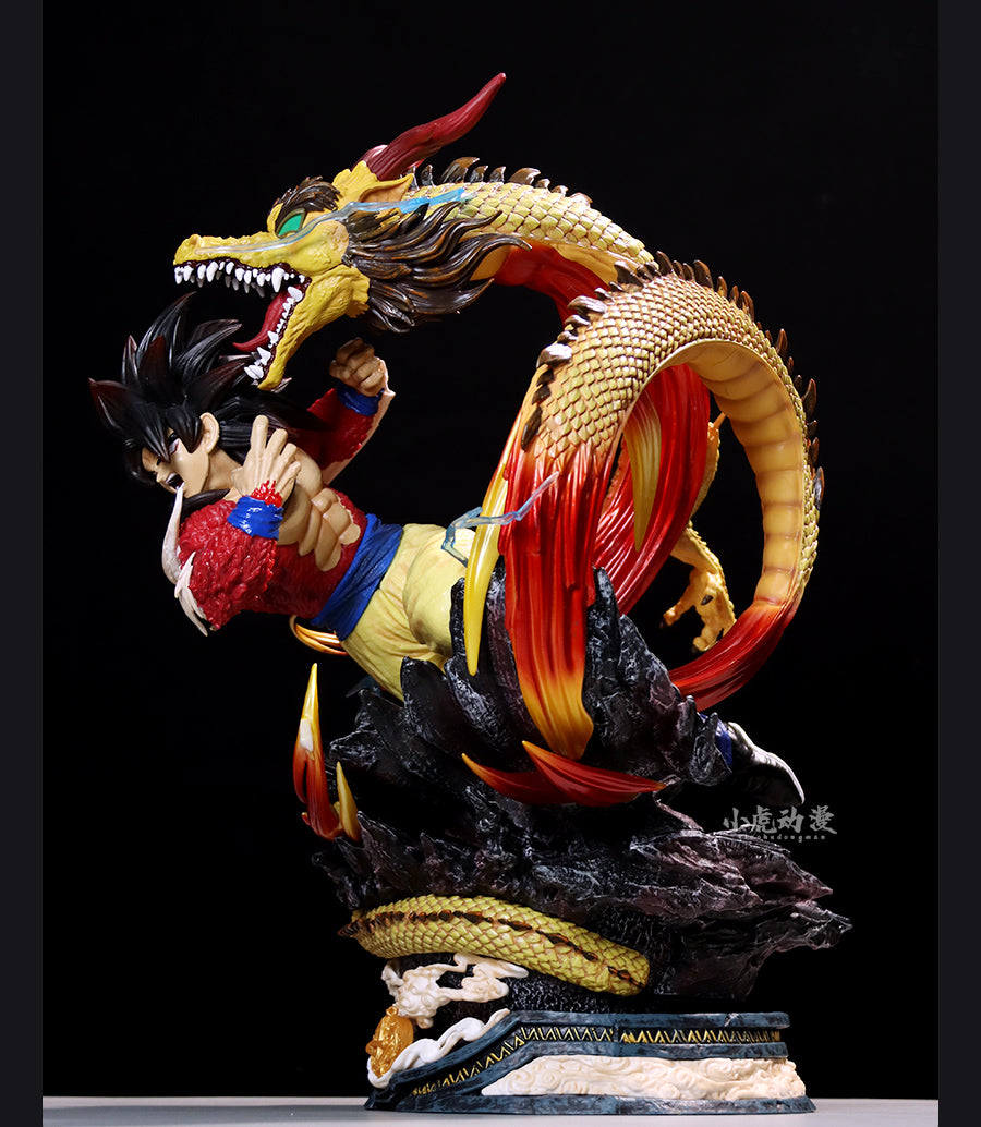 Goku con figura coleccionable de Shenron - Dragon Ball Z, 45 cm, alto detalle, pose de dragón