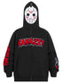 The Seakoff Friday the 13th Hoodie is a 400GSM oversized zip-up sweatshirt featuring Jason&