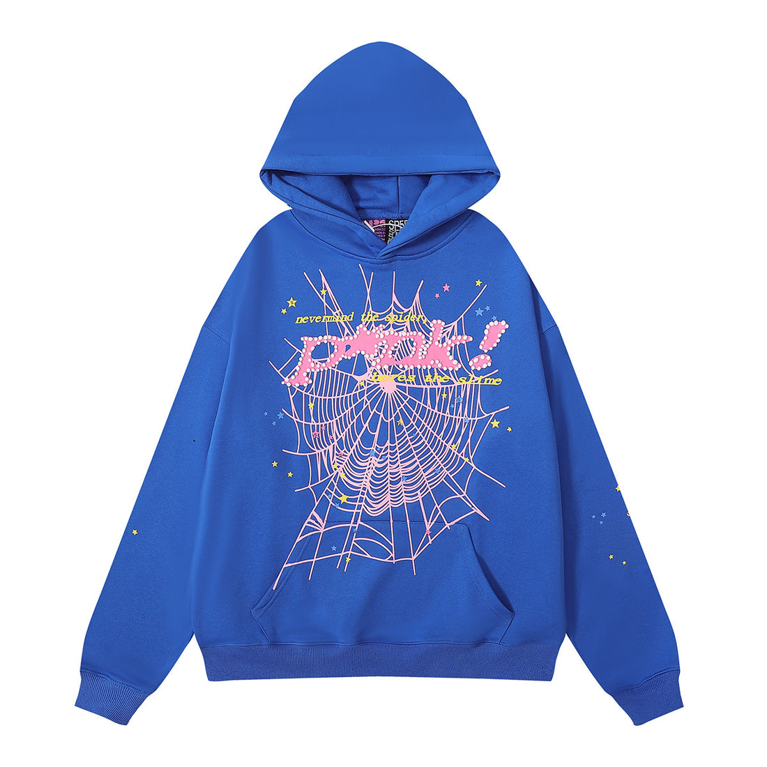 Sp5der “P!nk! Nevermind the Spark” Hoodie – Royal Blue 440GSM Heavyweight Streetwear Pullover